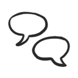 bulle de dialigue entre le client et la professionnelle en début de projet