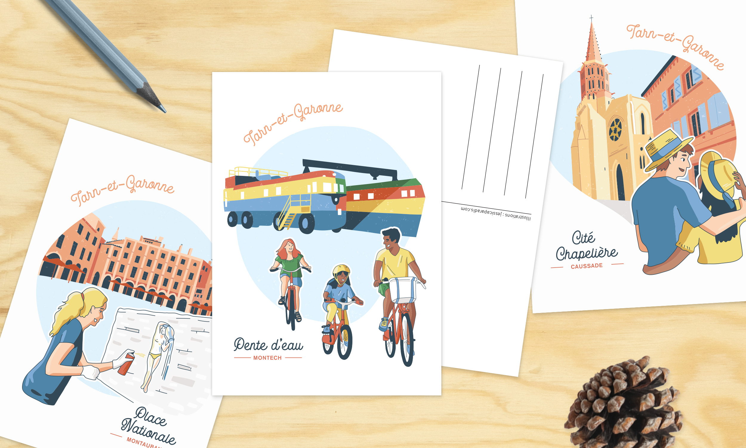 Collection de cartes postales illustrées du département du Tarn-et-Garonne